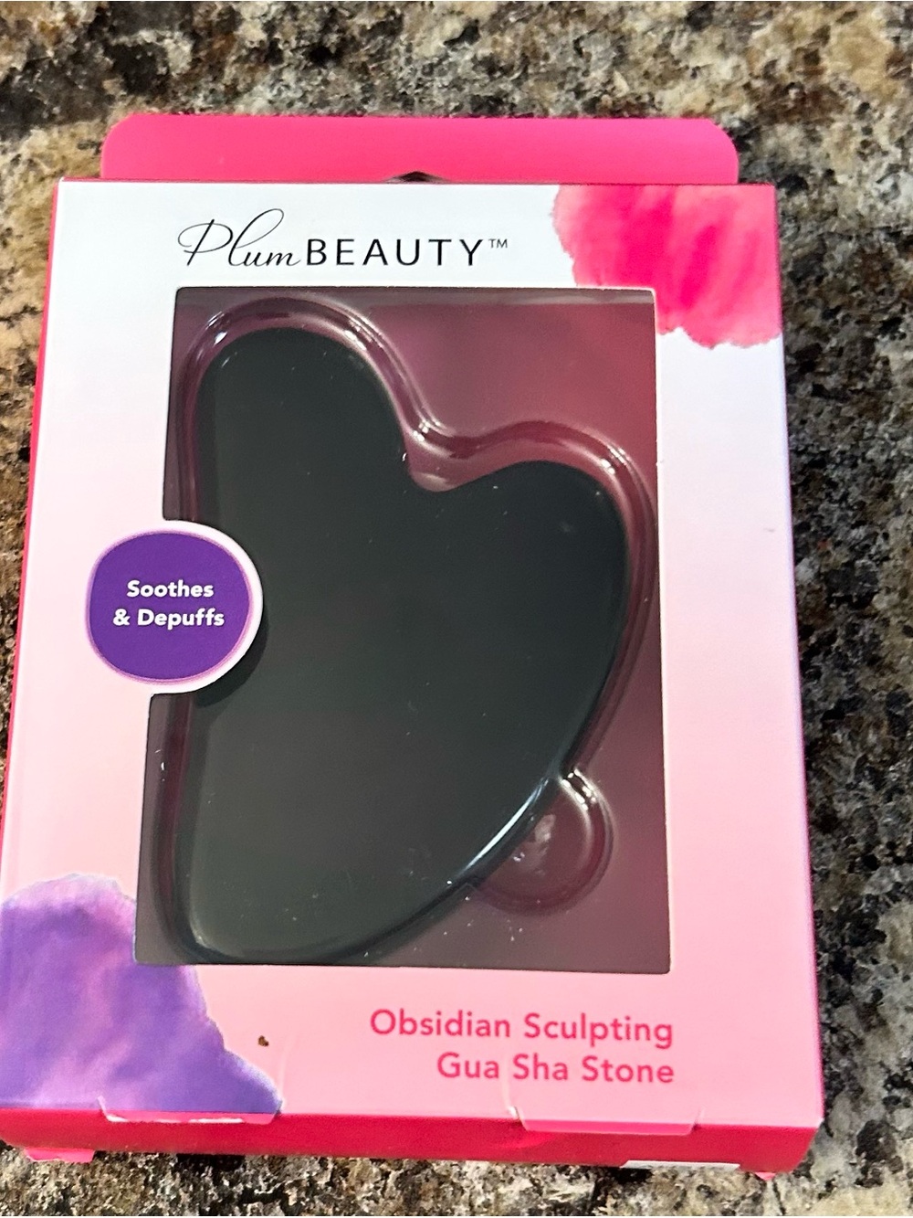 Plum Beauty Obsidian Sculpting Gua Sha Stone in black new